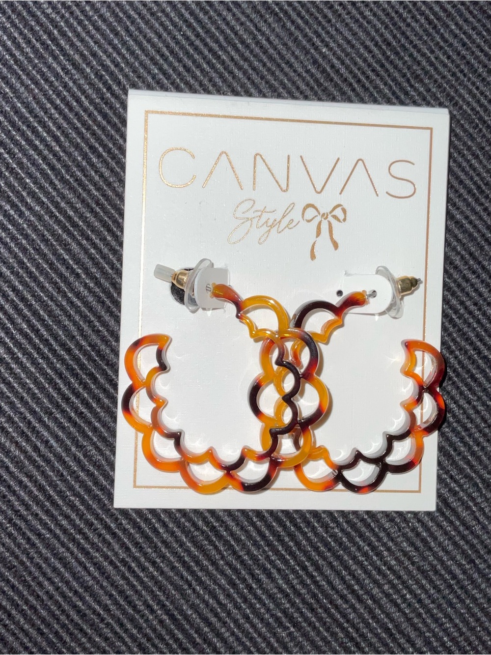 Canvas Jewelry tortoise Hoop Earrings